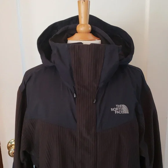 The North Face Prodigy Black Corduroy Hooded Outdoor/Ski Jacket Size Small